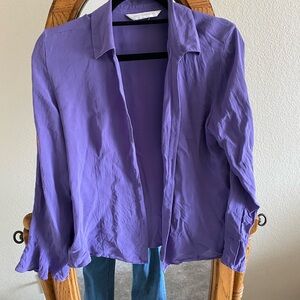 Lavender Button-Down Blouse